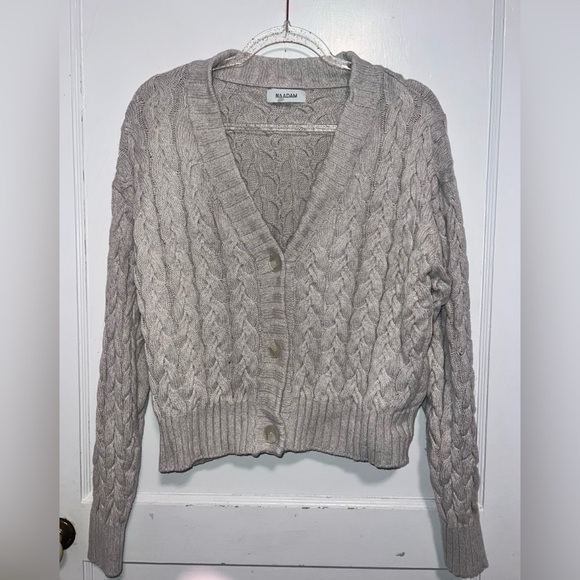 Naadam Chunky Cable Cashmere Blend Cardigan Size M $350 - Picture 5 of 6